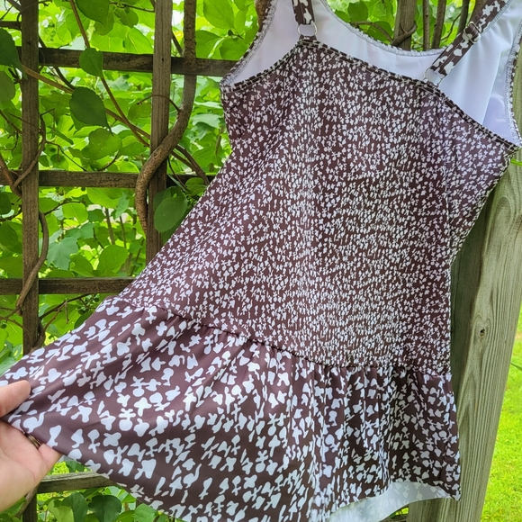 Women's XL Coffee Two Piece Swim Dress - Picture 2 of 9